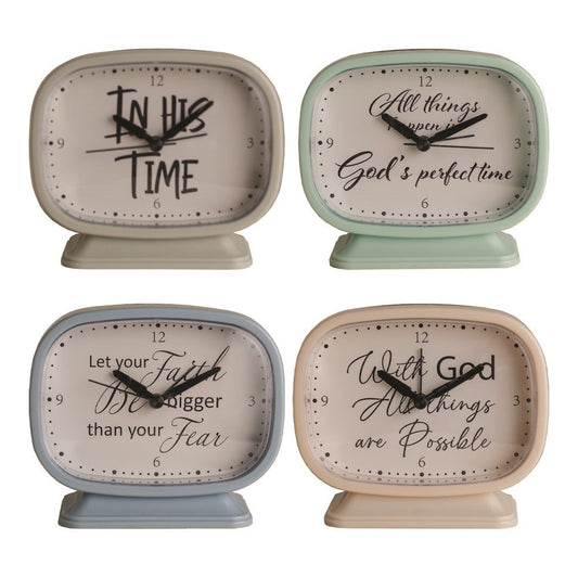 Tabletop Clock-Inspirational Assortment (Pack Of 12)