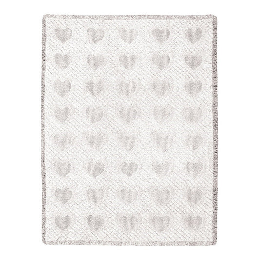 Throw-Basket Weave-Solid Heart-2 Layer (46" x 60")