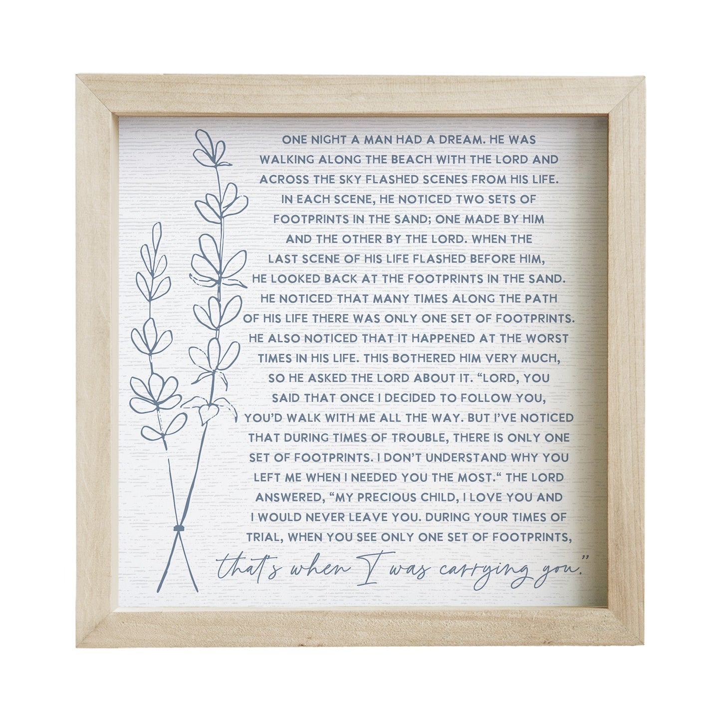 Rustic Frame-Footprints In The Sand (10" x 10")