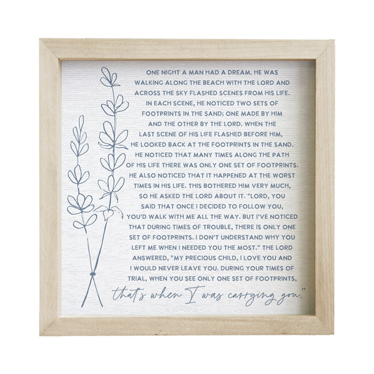 Rustic Frame-Footprints In The Sand (10" x 10")