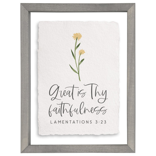 Floating Art Rectangle-Great Is Thy Faithfulness (11" x 14")
