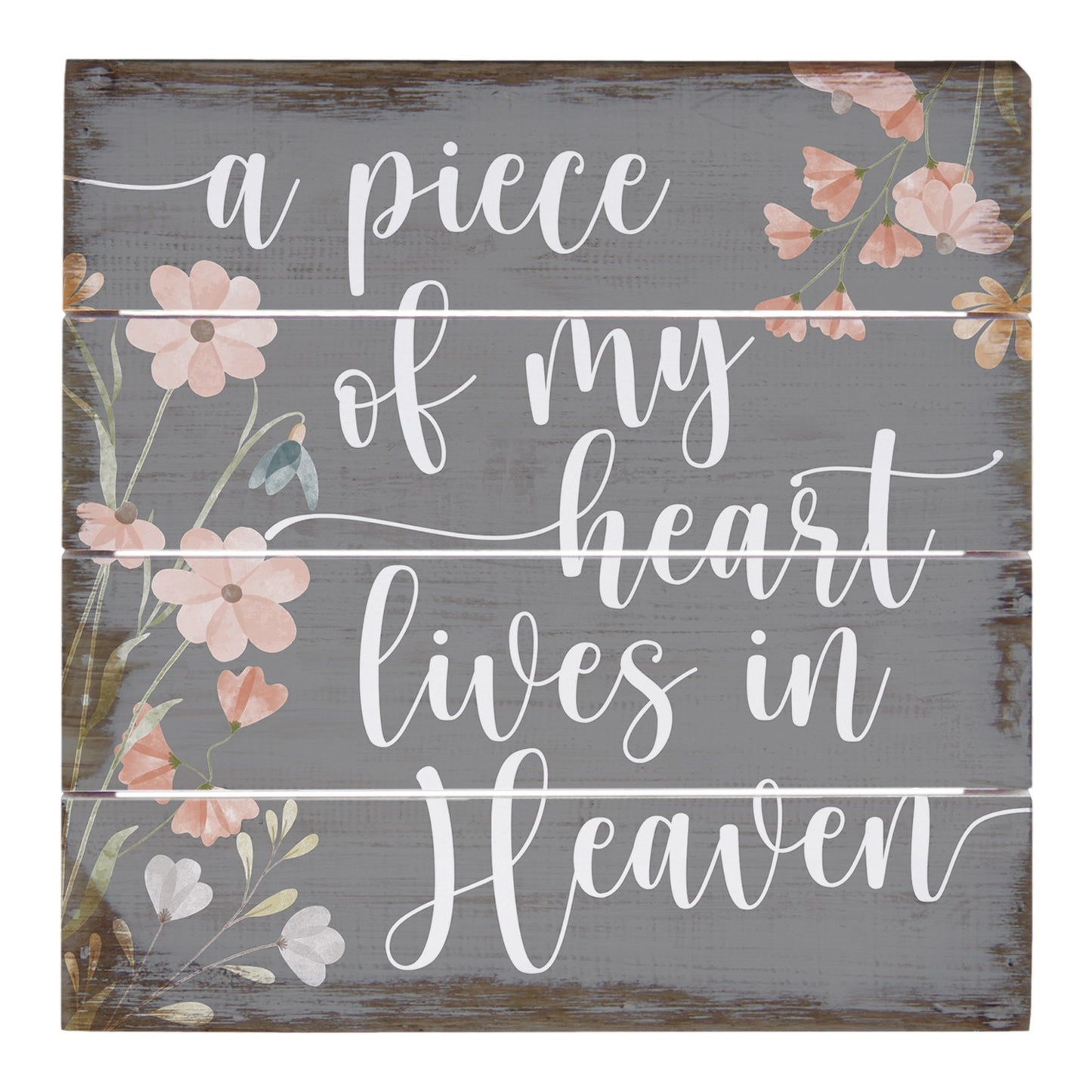 Petite Pallet-Piece Of Heart Flowers (6" x 6")