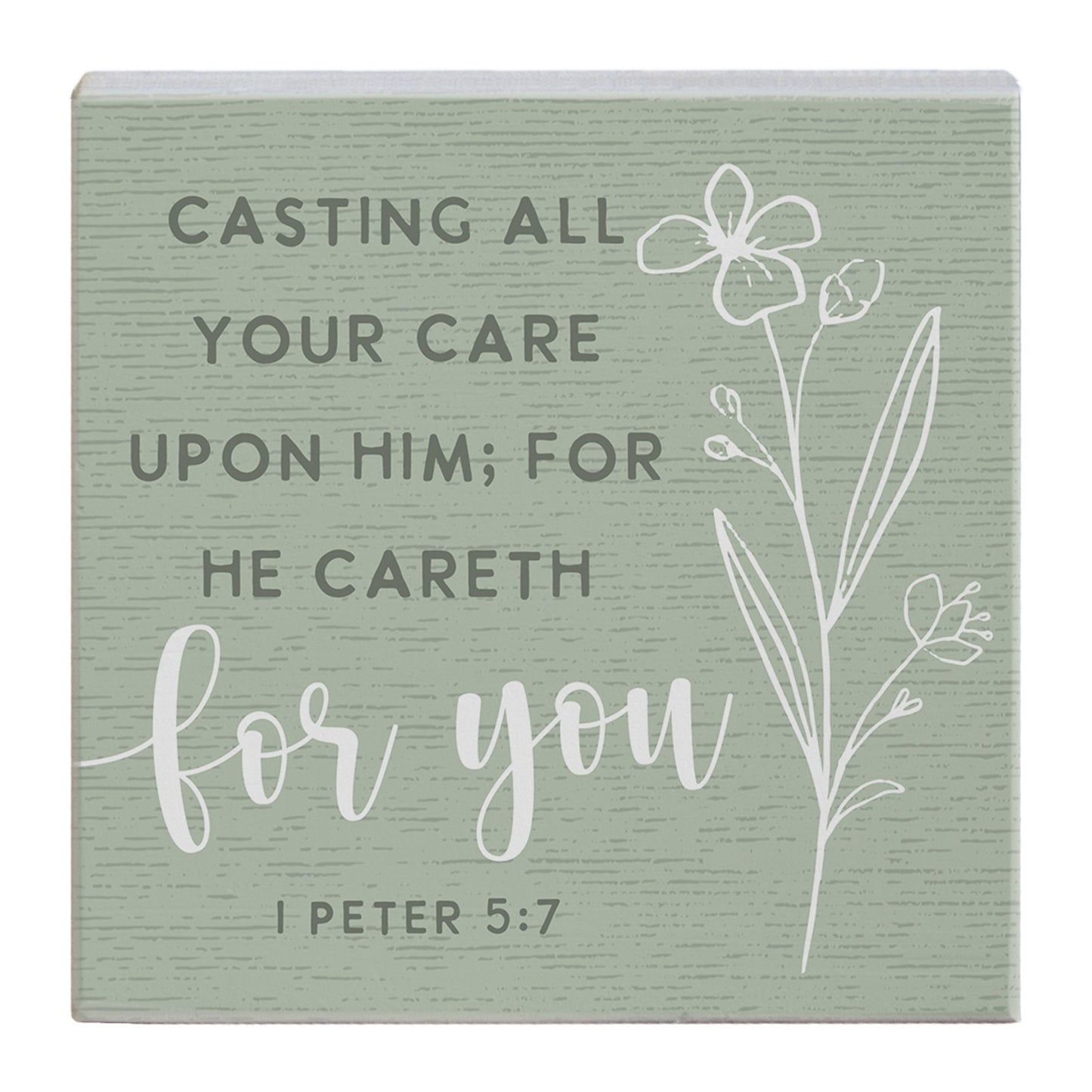 Small Talk Square-Casting All Cares-Green (5.25" x 5.25")