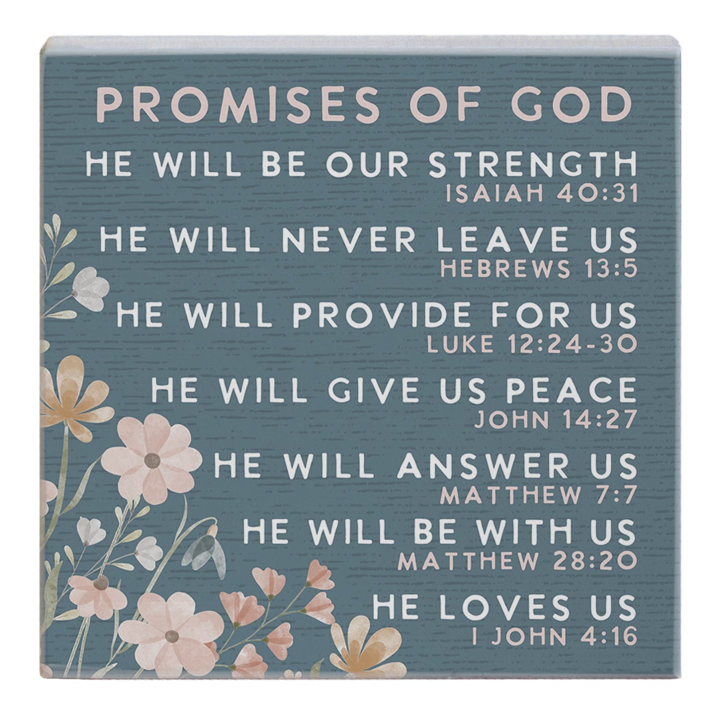Small Talk Square-Promises Of God-Blue (5.25" x 5.25")