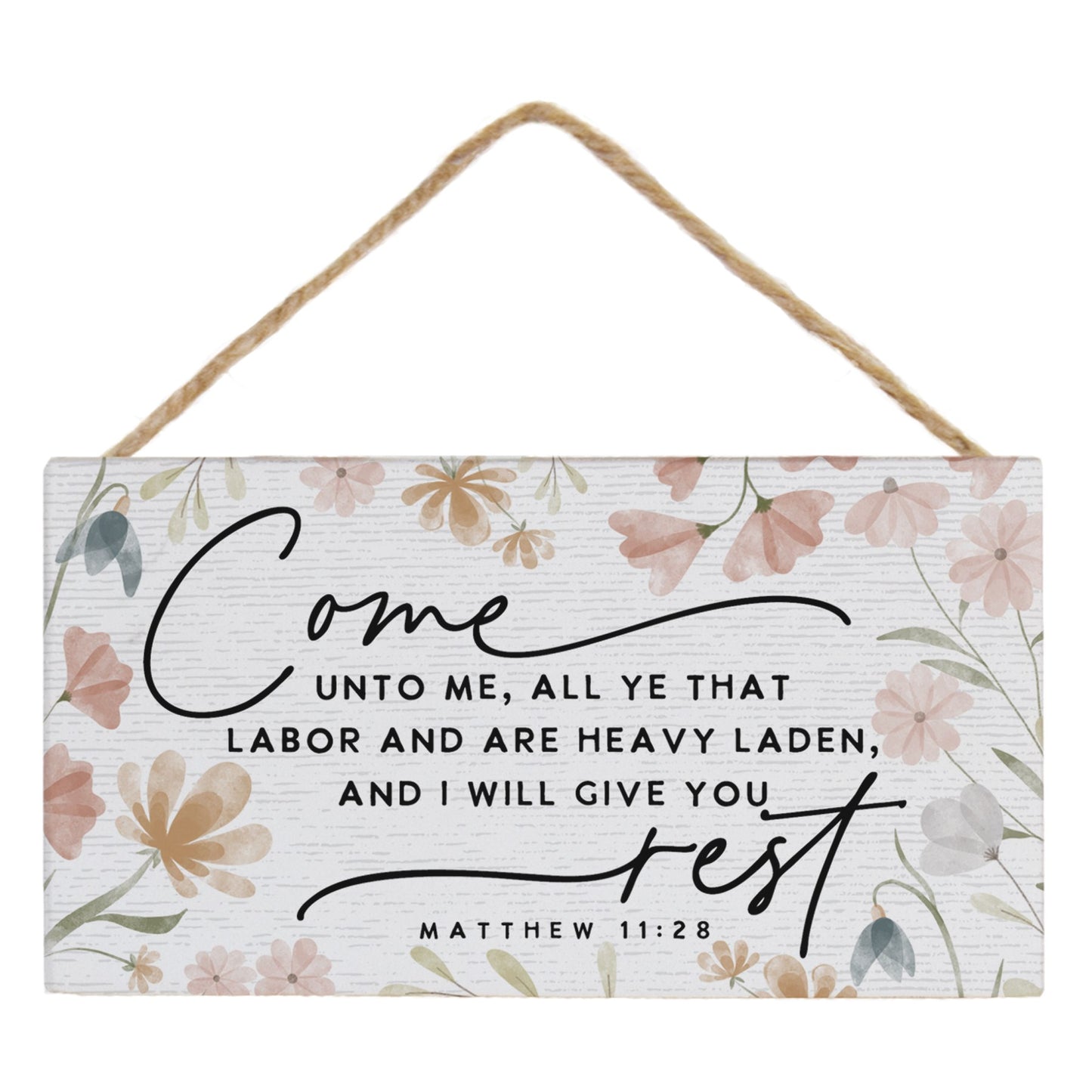 Petite Hanging Accent-Come Unto Me Flowers (6.5" x 5.5")