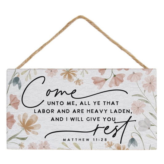 Petite Hanging Accent-Come Unto Me Flowers (6.5" x 5.5")