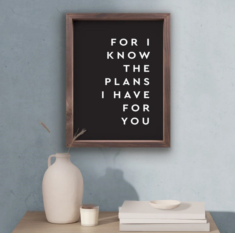 Framed Art-For I Know The Plans... (12.75" x 16.75")