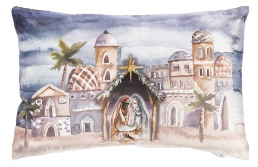 Pillow-Lumbar-Watercolor Bethlehem (14" x 9")