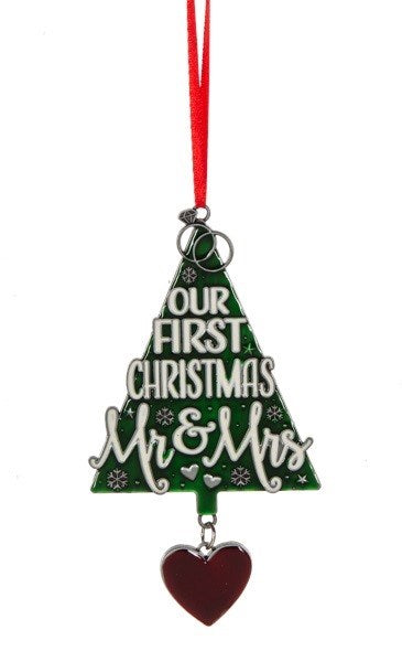 Ornament-Our First Christmas/Mr & Mrs (2 3/4" x 4 3/4")