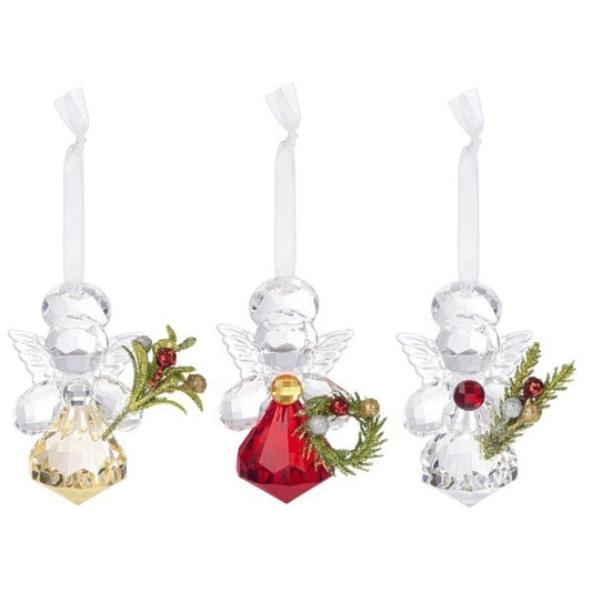 Ornament-Teeny Mistletoe Angels (2.75"H) (Pack Of 12)