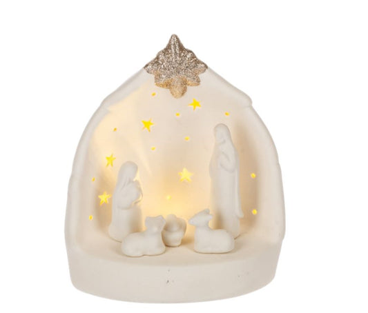 Figurine-Light Up Nativity (6" x 4.25" x 7.5")