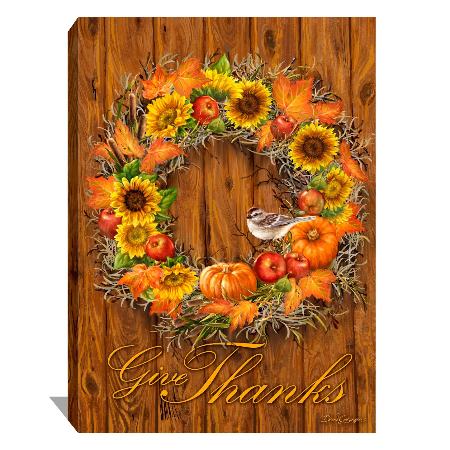 Frameless Canvas-Autumn Wreath (10" x 14")