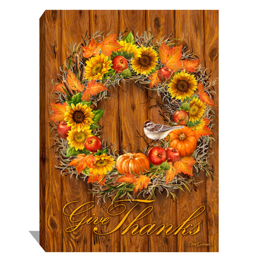 Frameless Canvas-Autumn Wreath (10" x 14")
