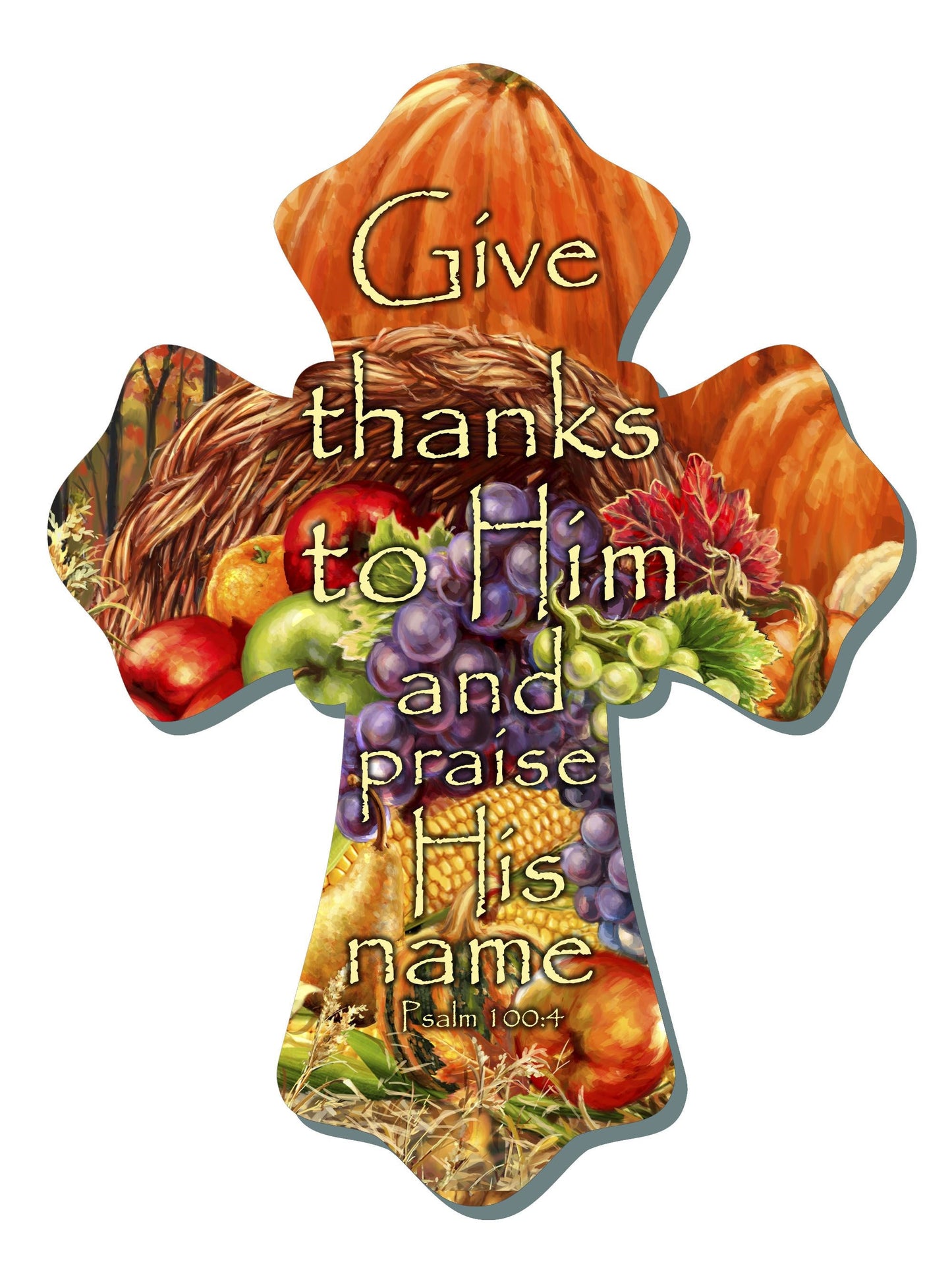 Wall Cross-Harvest Cornucopia (6" x 8")