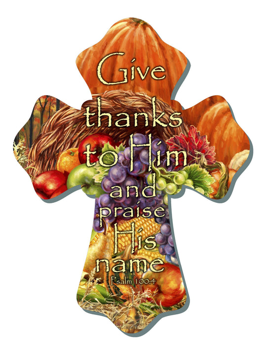 Wall Cross-Harvest Cornucopia (6" x 8")