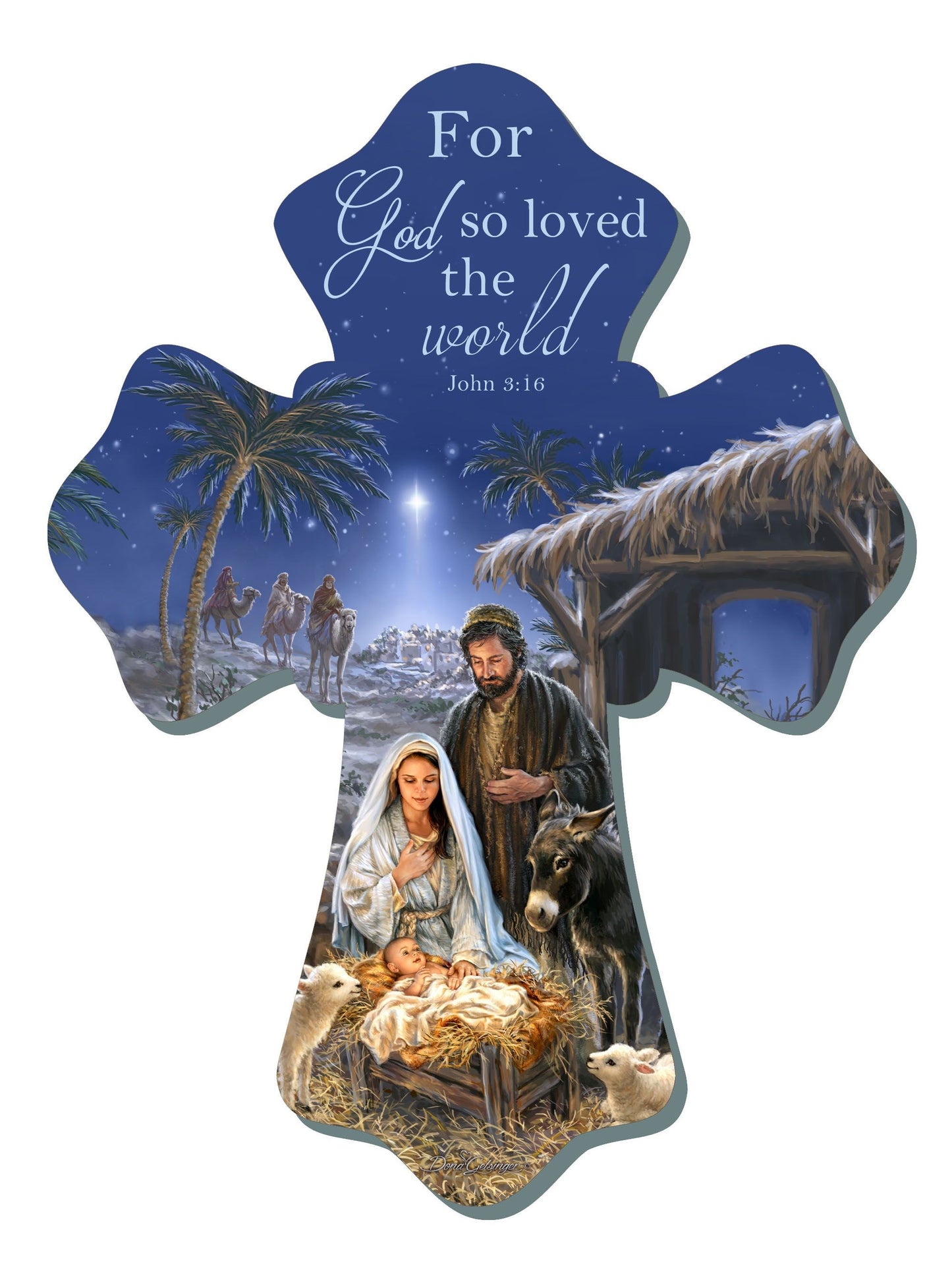 Wall Cross-A Savior Is Born (6" x 8")