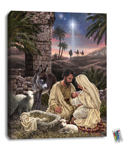 Glow Print Canvas-Jesus Is Lord LED w/Remote Control (18" x 24")