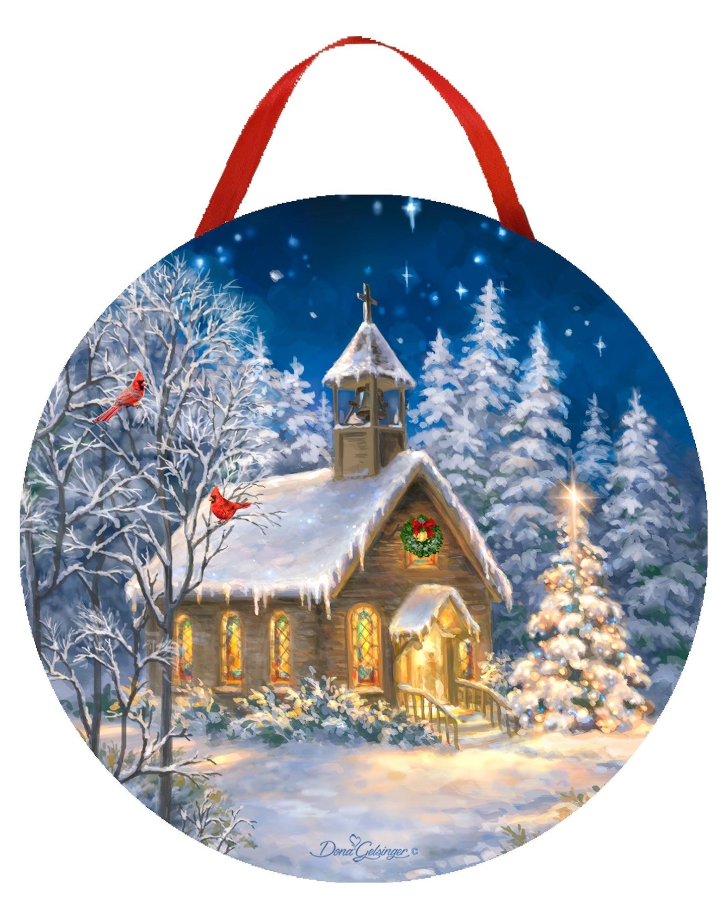 Ornament-Canvas-LED The Chapel (4.75")