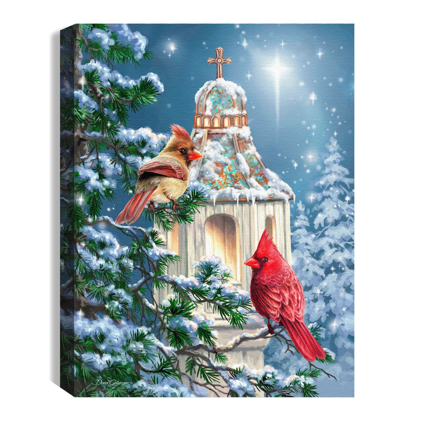 Mini Canvas-Little Cardinal Chapel-LED Tabletop w/Timer (8" x 6")