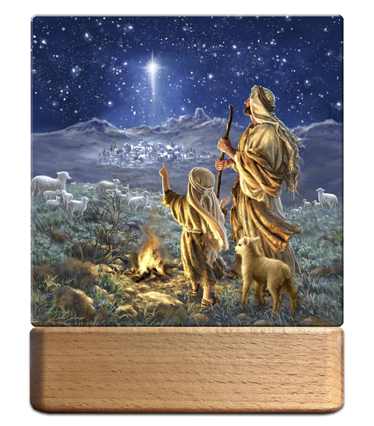 Night Light/Plaque-LED-Shepherds Keeping Watch (7"H)