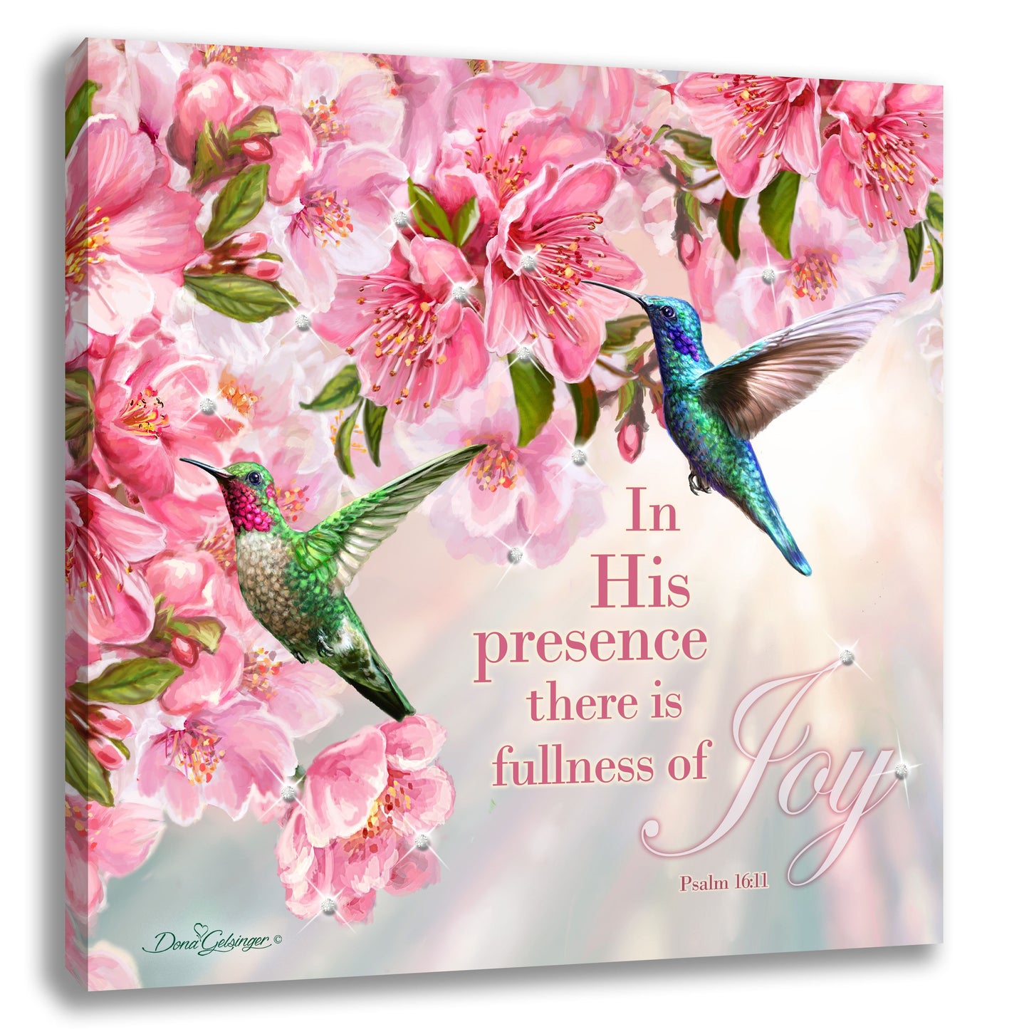 Pizazz Print-Hummingbird Joy w/ Dazzling Crystals (10" x 10")