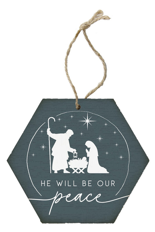 Ornament-Honeycomb-He Will Be Our Peace (6.875 x 4.5)