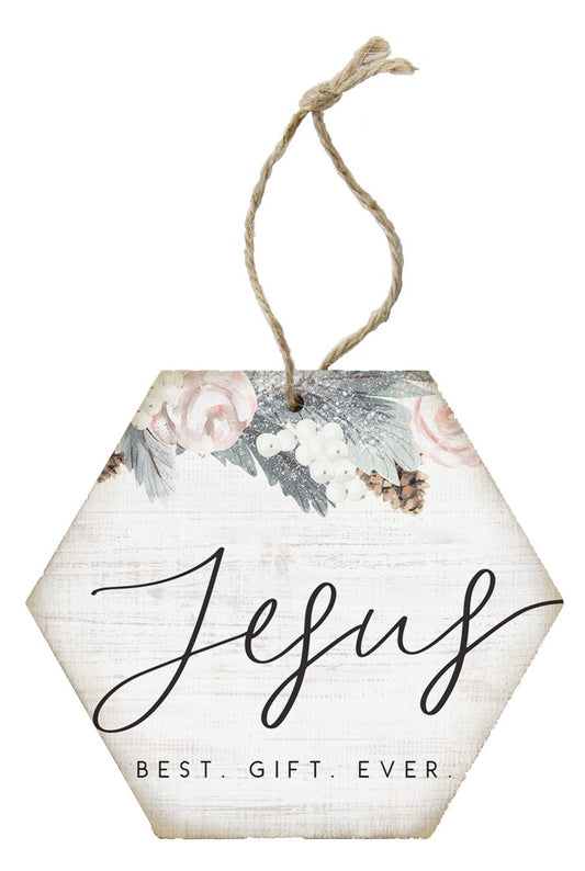 Ornament-Honeycomb-Jesus Best Gift (6.875 x 4.5)