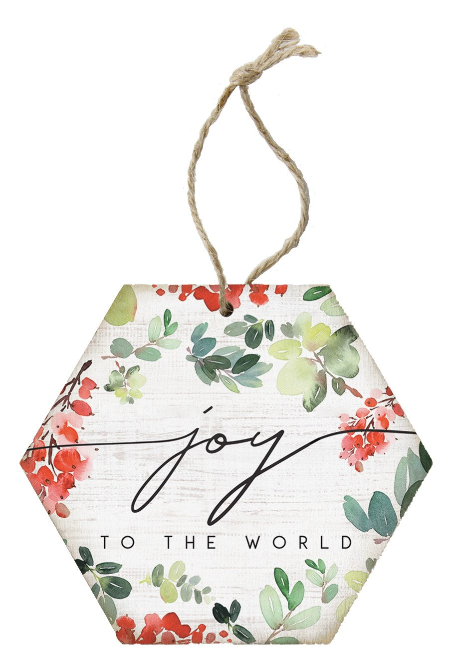 Ornament-Honeycomb-Joy To The World (6.875 x 4.5)