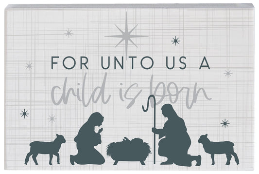 Small Talk Rectangle-Child Is Born Nativity (5.25 x 3.5)