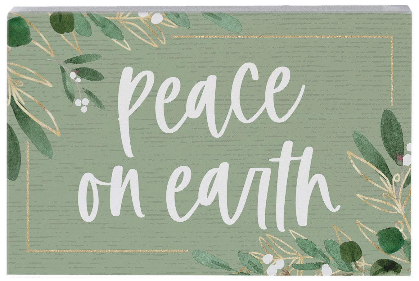 Small Talk Rectangle-Peace On Earth Green (5.25 x 3.5)