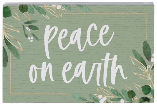 Small Talk Rectangle-Peace On Earth Green (5.25 x 3.5)