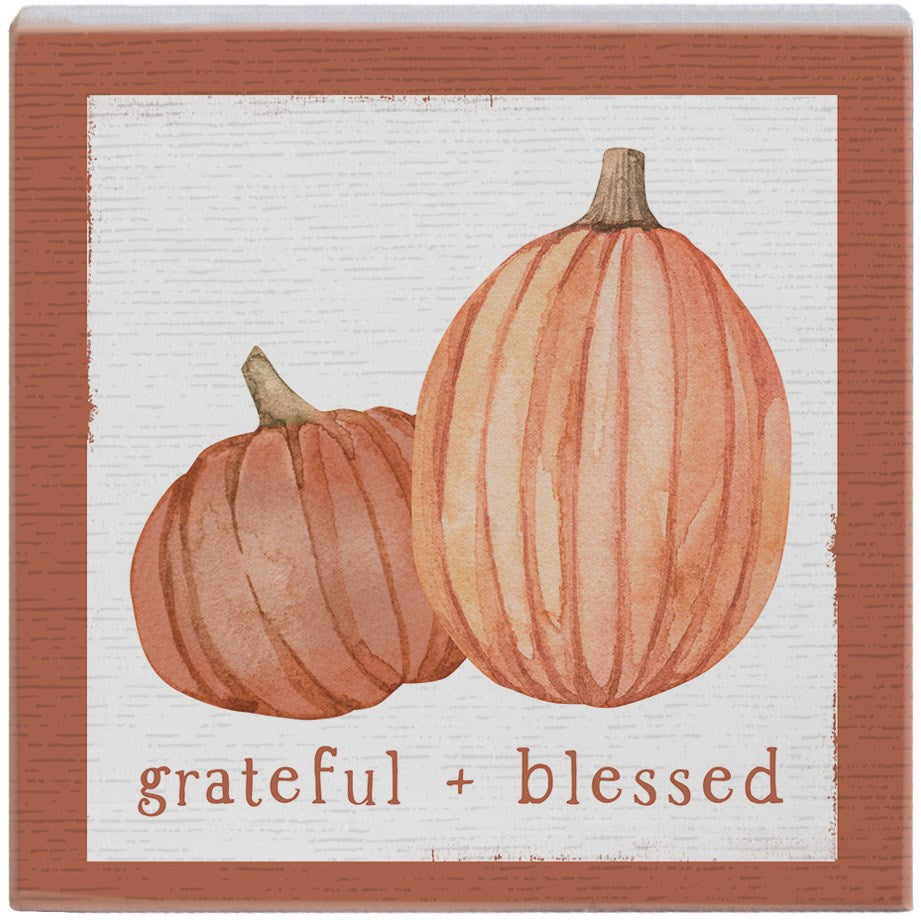 Small Talk Square-Grateful Blessed Pumpkins (5.25 x 5.25)