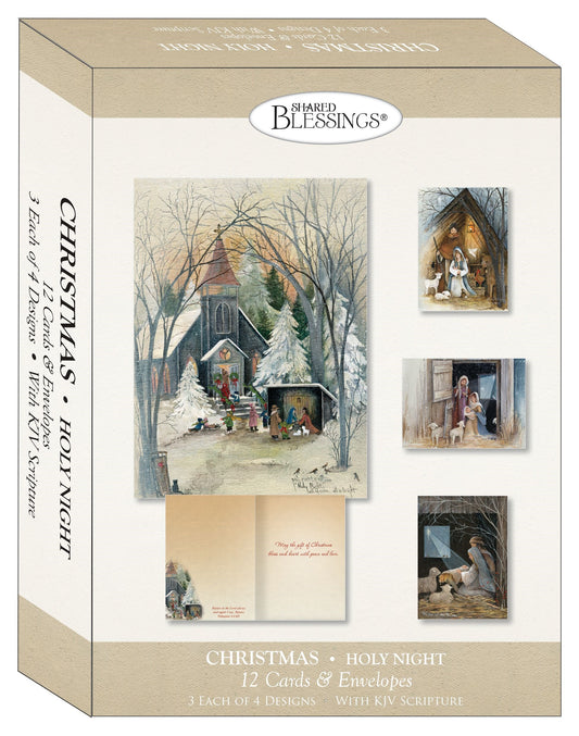 Card-Boxed-Shared Blessings-Christmas-Assorted/Holy Night (Box Of 12)
