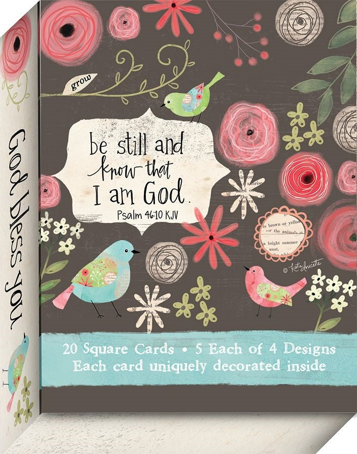 Note Card-Blank-Square-God Bless You (Pack Of 20)