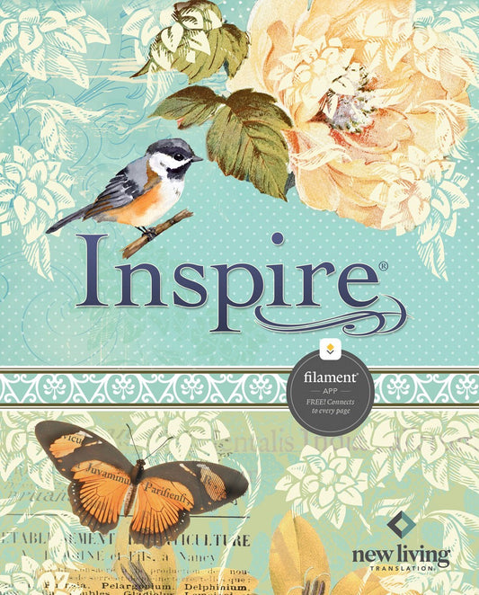 NLT Inspire Bible  Filament Enabled-Aquamarine LeatherLike Over Board