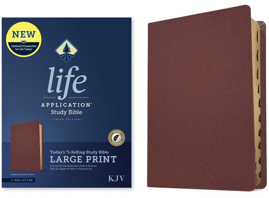KJV Life Application Study Bible/Large Print (Third Edition)-Burgundy Genuine Leather Indexed