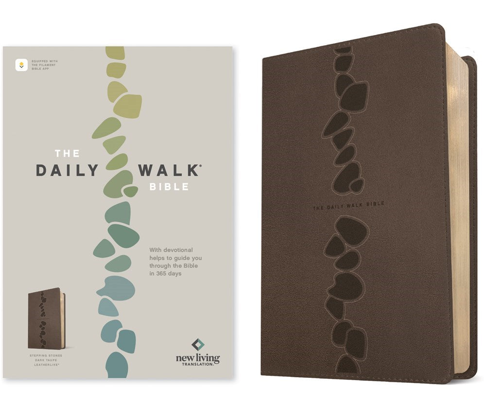 NLT The Daily Walk Bible  Filament Enabled-Dark Taupe  Stepping Stone LeatherLike