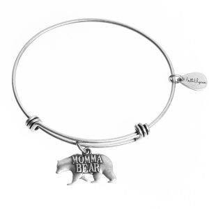 Bracelet-Momma Bear Bangle-Silver