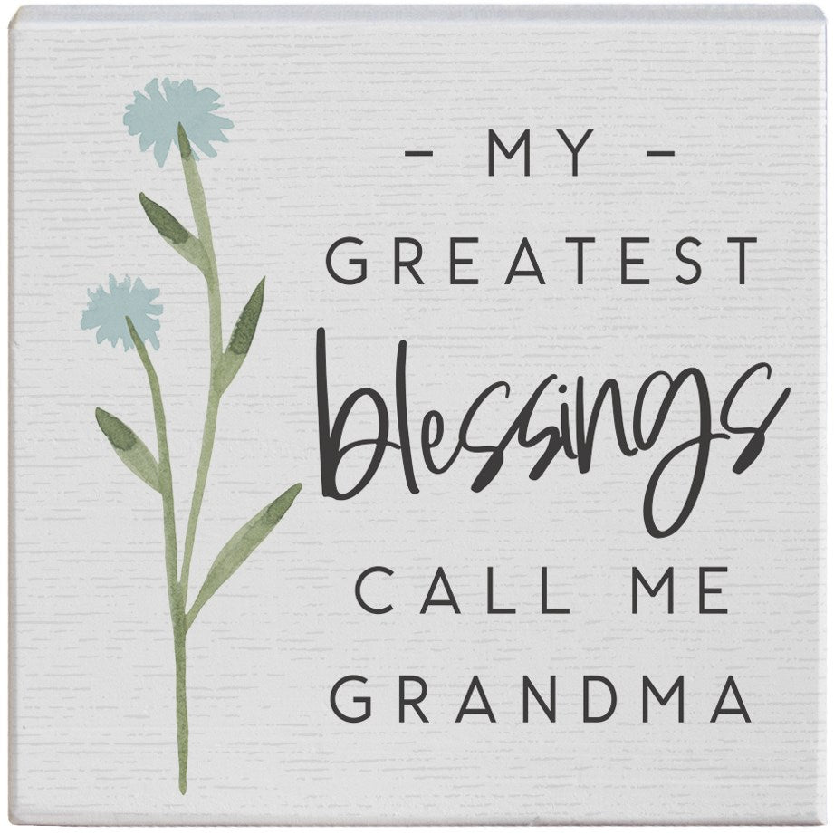 Small Talk Square-Blessings Call Me Grandma (5.25" x 3.5")