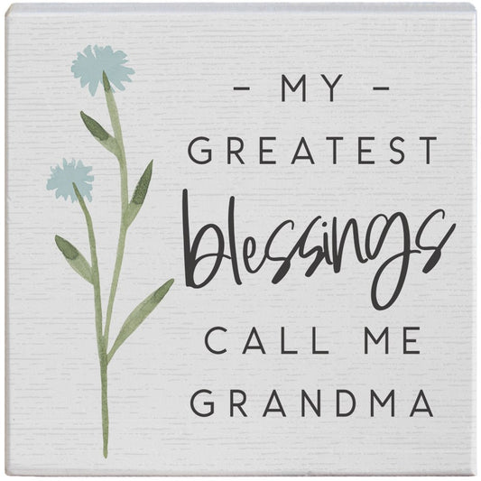 Small Talk Square-Blessings Call Me Grandma (5.25" x 3.5")