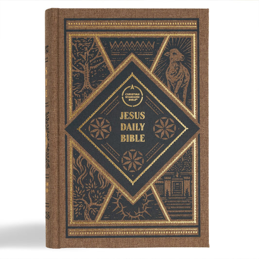 CSB Jesus Daily Bible-Brown Cloth Over Board