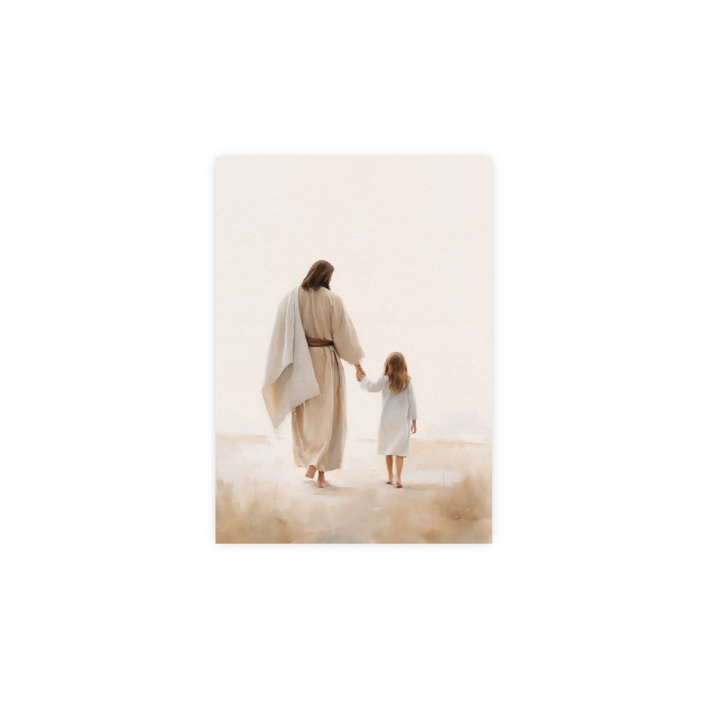 Canvas-Jesus Walking WIth Child (5 x 7)