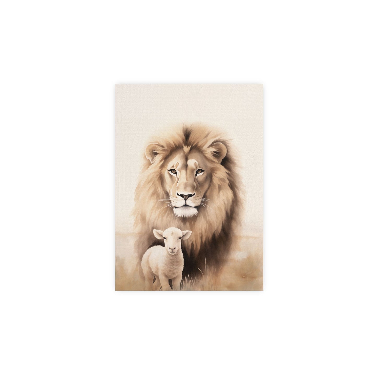Canvas-Lion & Lamb (5" x 7")