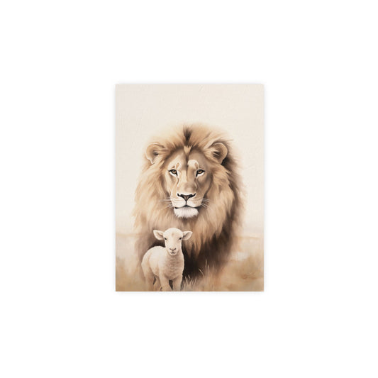 Canvas-Lion & Lamb (5" x 7")
