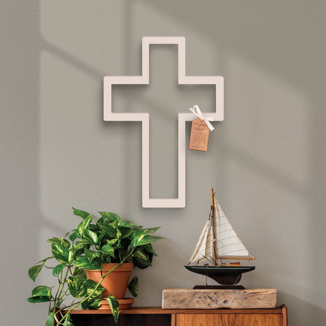 Wall Cross-Open Cross-White (12.75" x 18")
