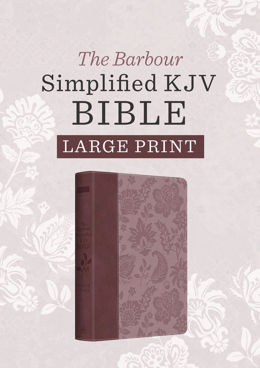 KJV Simplified Bible/Large Print-Plum & Paisley Cross DiCarta