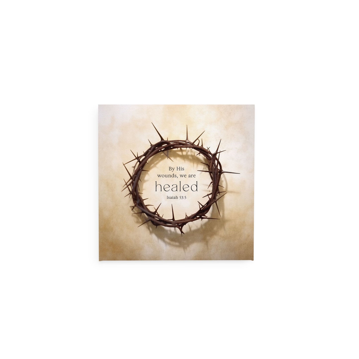 Wall Decor-Canvas-By His Wounds We Are Healed (11" x 11")