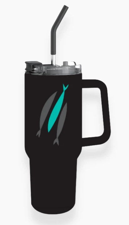 Tumbler-Three Fish-The Chosen-Stainless Steel-Black-40 oz