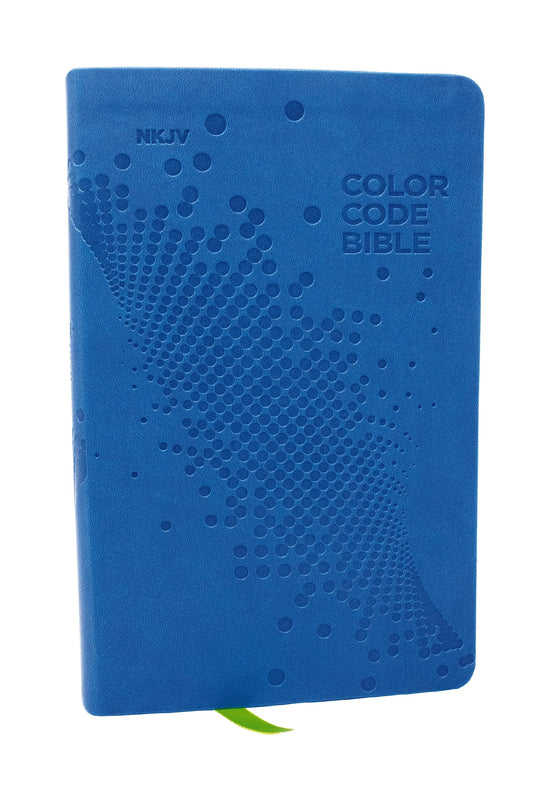 NKJV Color Code Bible For Kids (Comfort Print)-Blue Leathersoft