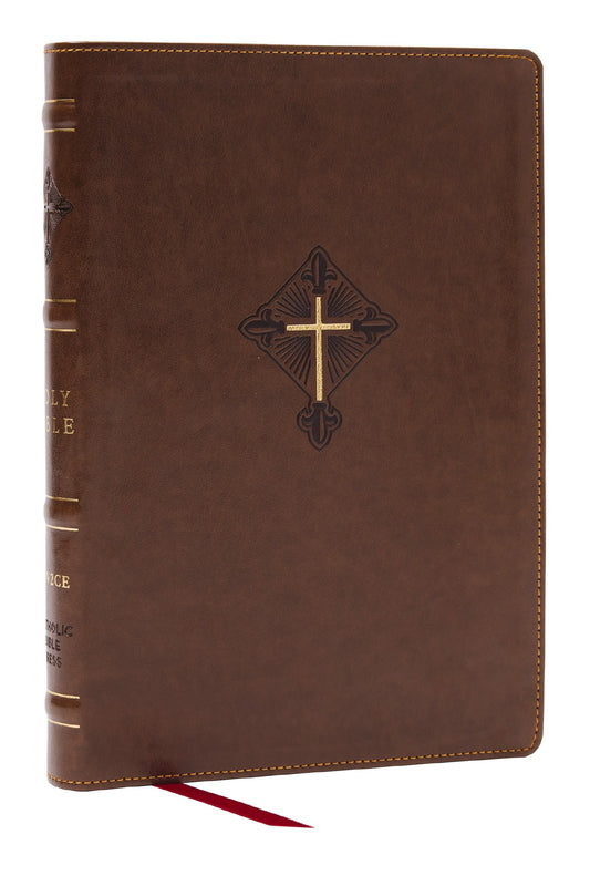RSV2CE Thinline Large Print Catholic Bible (Comfort Print)-Brown Leathersoft
